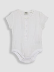 JoJo Maman Bébé Green 2-Piece Cheesecloth Dungarees & Bodysuit Set - Image 4 of 7