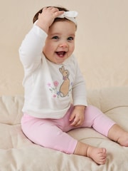 JoJo Maman Bébé Cream 3 Piece Flopsy Bunny Top & Bottom Set - Image 1 of 8
