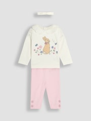 JoJo Maman Bébé Cream 3 Piece Flopsy Bunny Top & Bottom Set - Image 3 of 8