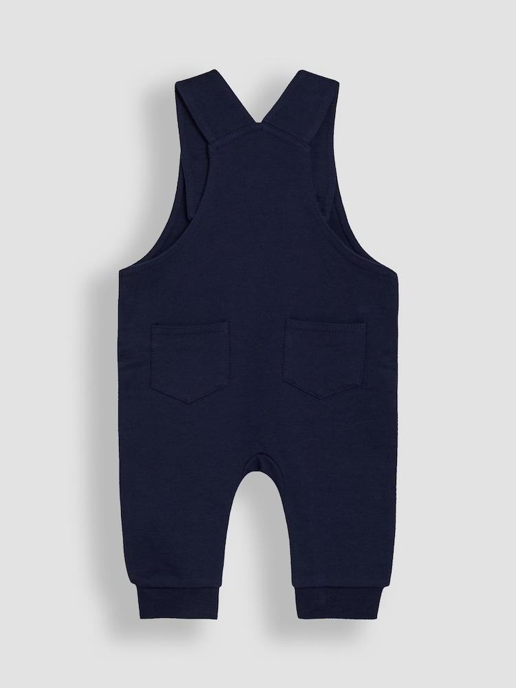 JoJo Maman Bébé Navy Crane 2-Piece Appliqué Dungarees & T-Shirt Set - Image 3 of 6