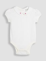 JoJo Maman Bébé Pink Flopsy Bunny Stripe 100% Cotton Dress, Body & Knickers Set - Image 9 of 10