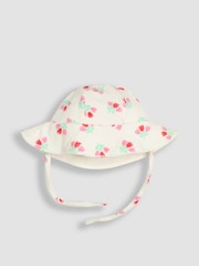 JoJo Maman Bébé Cream Floral Towelling Sunsuit & Scrunchie - Image 4 of 5