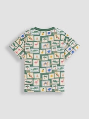 JoJo Maman Bébé Khaki Tropical Postcard 2-Piece Printed T-Shirt & Short Set - Image 3 of 6