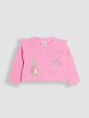 JoJo Maman Bébé Dusky Pink Flopsy Bunny Scallop Collar Cardigan - Image 1 of 4