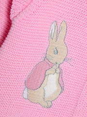 JoJo Maman Bébé Dusky Pink Flopsy Bunny Scallop Collar Cardigan - Image 3 of 4