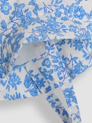 JoJo Maman Bébé Blue Floral Pretty Sun Hat - Image 2 of 3