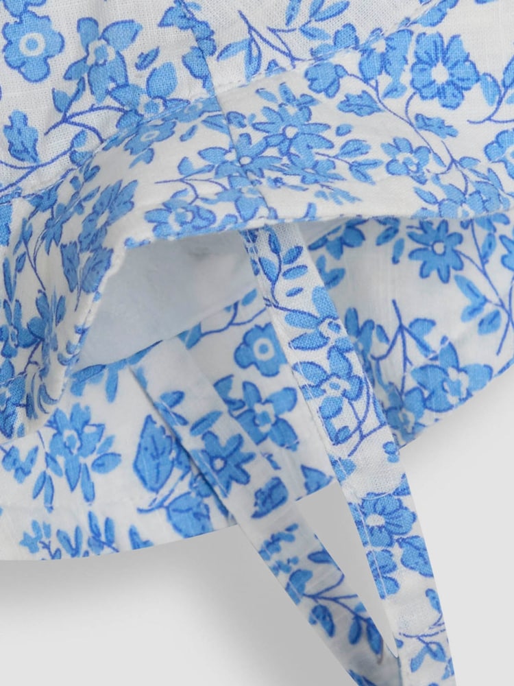 JoJo Maman Bébé Blue Floral Pretty Sun Hat - Image 2 of 3