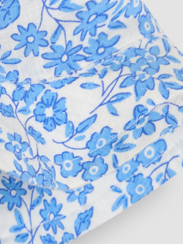 JoJo Maman Bébé Blue Floral Pretty Sun Hat - Image 3 of 3