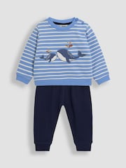 JoJo Maman Bébé Blue 2-Piece Whale Appliqué Sweatshirt & Leggings Set - Image 1 of 5