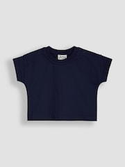 JoJo Maman Bébé Navy 2-Piece Checkerboard Dungarees & T-Shirt Set - Image 4 of 6
