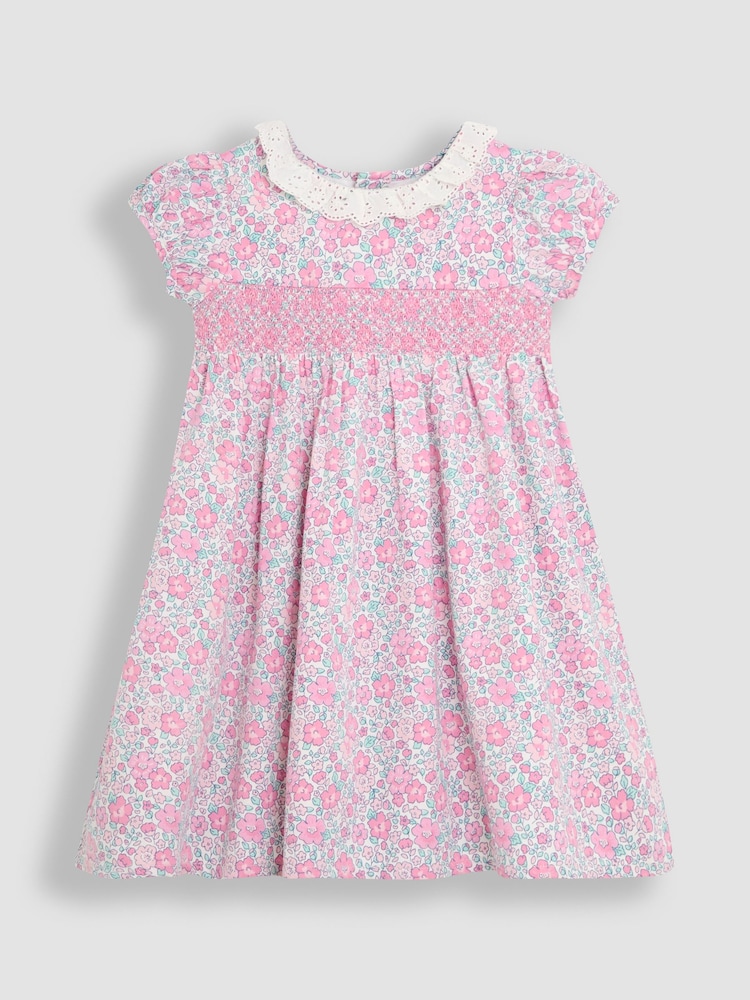 Vaaleanpunainen Kukallinen  - Jojo Maman Bébé Kukallinen Broderie anglaise kaulus Juhlamekot - Kuva 1 / 4