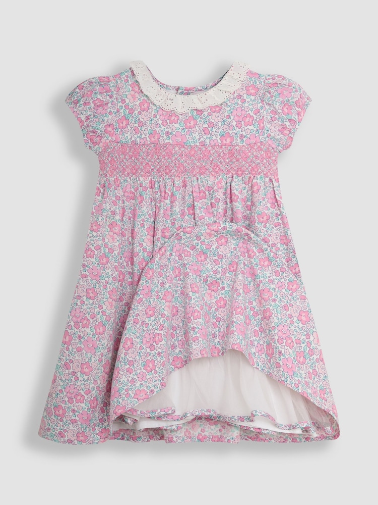 Vaaleanpunainen Kukallinen  - Jojo Maman Bébé Kukallinen Broderie anglaise kaulus Juhlamekot - Kuva 2 / 4