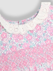 Vaaleanpunainen Kukallinen  - Jojo Maman Bébé Kukallinen Broderie anglaise kaulus Juhlamekot - Kuva 4 / 4