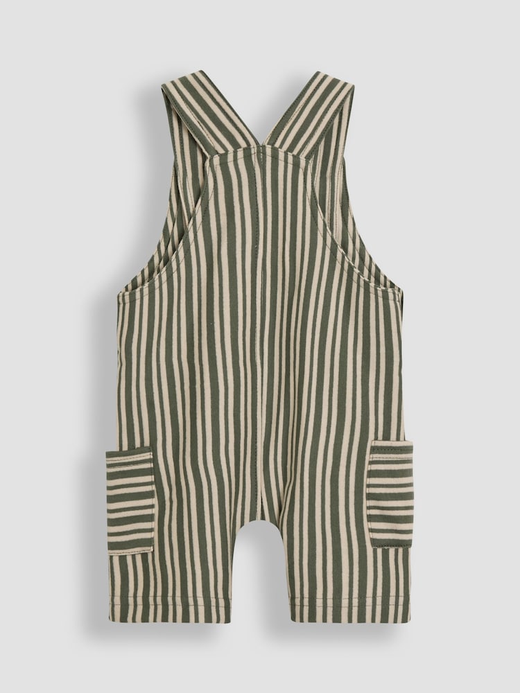 JoJo Maman Bébé Khaki 2-Piece Stripe Dungarees & T-Shirt Set - Image 2 of 7 JoJo Maman Bébé Khaki 2-Piece Stripe Dungarees & T-Shirt Set - Image 2 of 7