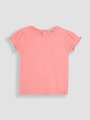 JoJo Maman Bébé Ecru Cherry 2-Piece Dungaree Dress & T-Shirt Set - Image 6 of 8