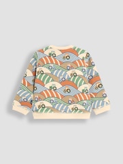 JoJo Maman Bébé Stone Tractor Printed Sweatshirt & Joggers 100% Cotton Set - Image 7 of 10