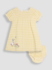 JoJo Maman Bébé Yellow Yellow Jemima Puddle-Duck Smocked Dress Set - Image 2 of 7