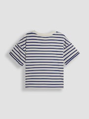 JoJo Maman Bébé Navy 2-Piece Dungarees & Stripe T-Shirt Set - Image 5 of 6