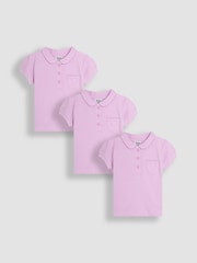 JoJo Maman Bébé Pink 3-Pack Polo Shirts - Image 1 of 4