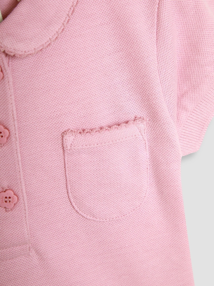 JoJo Maman Bébé Pink 3-Pack Polo Shirts - Image 10 of 10