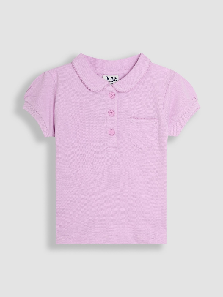 JoJo Maman Bébé Pink 3-Pack Polo Shirts - Image 2 of 4 JoJo Maman Bébé Pink 3-Pack Polo Shirts - Image 2 of 4
