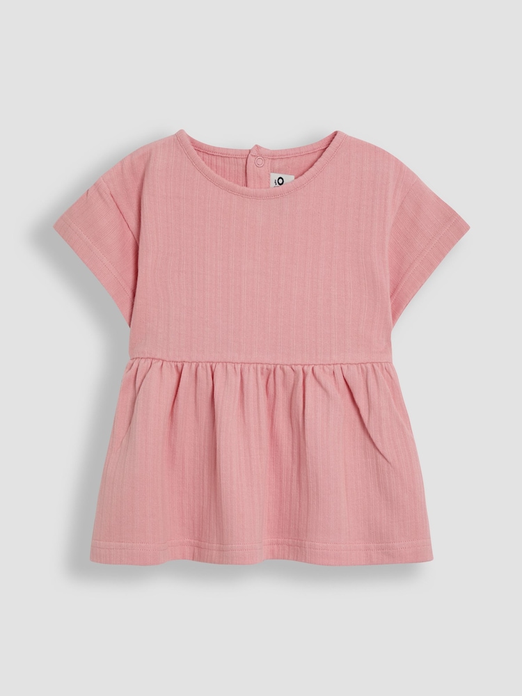 JoJo Maman Bébé Cream Cherry Drop Shoulder T-Shirts 2 Pack - Image 3 of 8