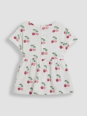 JoJo Maman Bébé Cream Cherry Drop Shoulder T-Shirts 2 Pack - Image 6 of 8