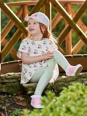 JoJo Maman Bébé Cream Cherry Drop Shoulder T-Shirts 2 Pack - Image 8 of 8
