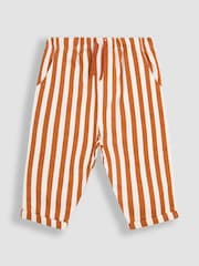 JoJo Maman Bébé Brown Giraffe Print 100% Cotton T-Shirt & Stripe Joggers Set 2 Piece - Image 4 of 10