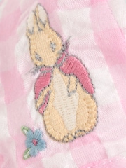 JoJo Maman Bébé Pink Gingham Flopsy Bunny Floppy Sun 100% Cotton Hat - Image 2 of 3