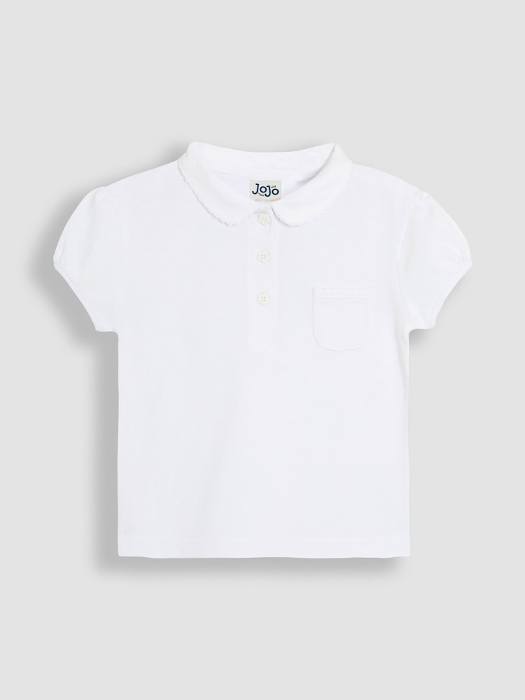 JoJo Maman Bébé White 3-Pack Polo Shirts - Image 2 of 4