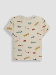 JoJo Maman Bébé Natural Bug 100% Cotton Printed T-Shirt & Shorts Set - Image 3 of 7