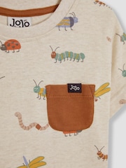 JoJo Maman Bébé Natural Bug 100% Cotton Printed T-Shirt & Shorts Set - Image 7 of 7