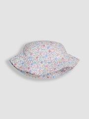 JoJo Maman Bébé Pink Ditsy Floral Pretty Sun Hat - Image 1 of 3