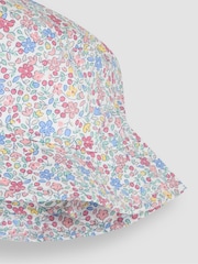JoJo Maman Bébé Pink Ditsy Floral Pretty Sun Hat - Image 2 of 3