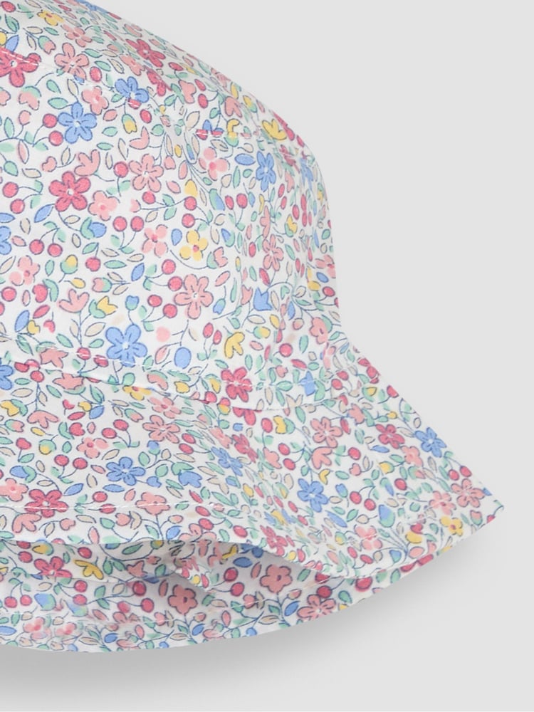 JoJo Maman Bébé Pink Ditsy Floral Pretty Sun Hat - Image 2 of 3