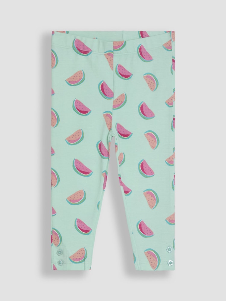 JoJo Maman Bébé Mint Green Watermelon Leggings 2 Pack - Image 2 of 5