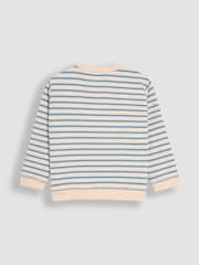 JoJo Maman Bébé Blue Tractor Appliqué Sweatshirt & Leggings Set - Image 4 of 7