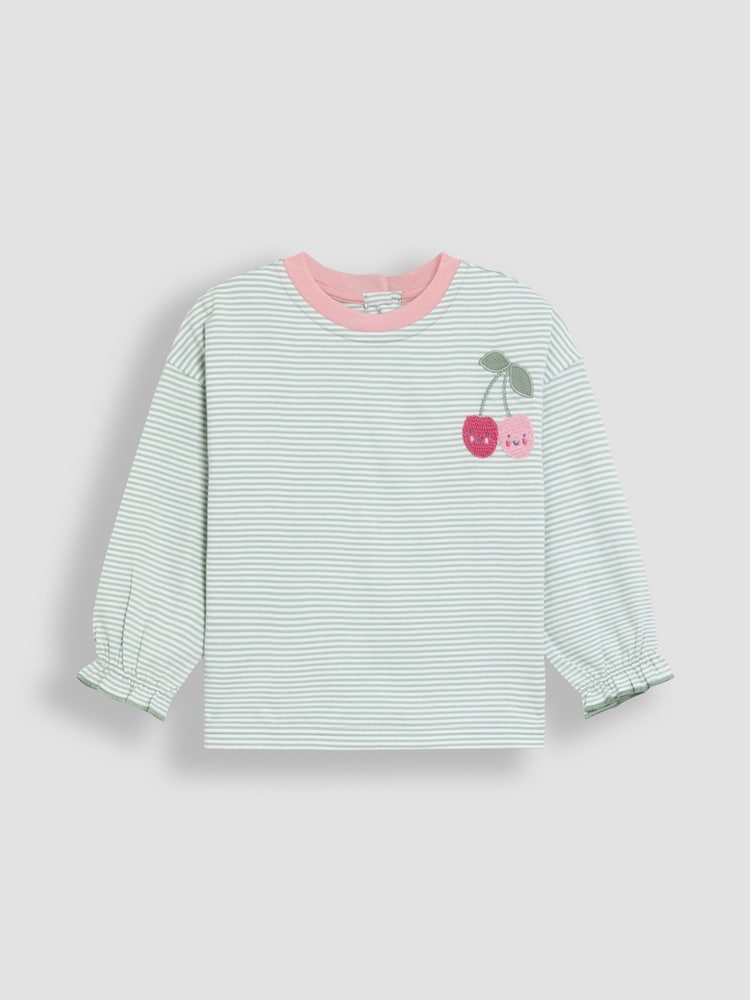 JoJo Maman Bébé Drop Shoulder Stripe Top - Изображение 2 из 4
