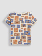 JoJo Maman Bébé Ecru Safari Postcard 2-Piece Printed T-Shirt & Short Set - Image 7 of 7