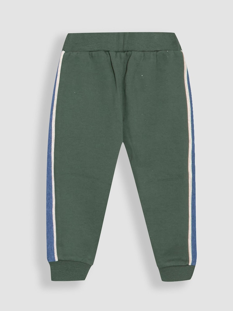 JoJo Maman Bébé Khaki Green Dino 2-Piece Zip-Up Tracksuit - Image 6 of 6