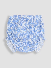 JoJo Maman Bébé Blue Floral Smocked Woven 100% Cotton Dress - Image 5 of 6