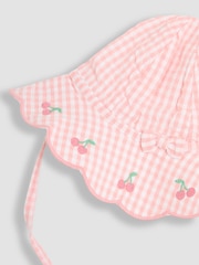 JoJo Maman Bébé Pink Cherry Scalloped Floppy Sun Hat - Image 3 of 3