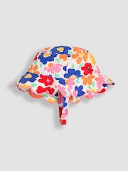 JoJo Maman Bébé Fucshia Floral Scalloped Pretty Sun Hat - Image 1 of 3