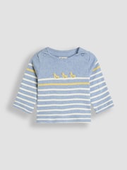 JoJo Maman Bébé Blue Duck 2-Piece Embroidered Top & Rib Leggings Set - Image 5 of 8
