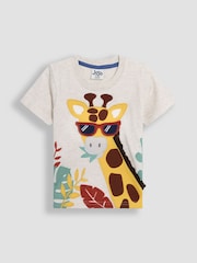 JoJo Maman Bébé Natural Giraffe 2-Piece Appliqué T-Shirt & Shorts Set - Image 2 of 8