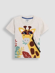 JoJo Maman Bébé Natural Giraffe 2-Piece Appliqué T-Shirt & Shorts Set - Image 3 of 8