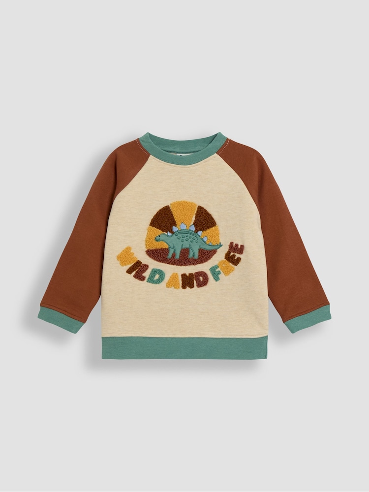 Jojo Maman Bébé Dino Appliqué zgornji del trenirke; majica za treniranje & kargo hlače (z žepi na hlačnicah) lahke hlače za prosti čas Set - Slika 2 iz 6 Jojo Maman Bébé Dino Appliqué zgornji del trenirke; majica za treniranje & kargo hlače (z žepi na hlačnicah) lahke hlače za prosti čas Set - Slika 2 iz 6