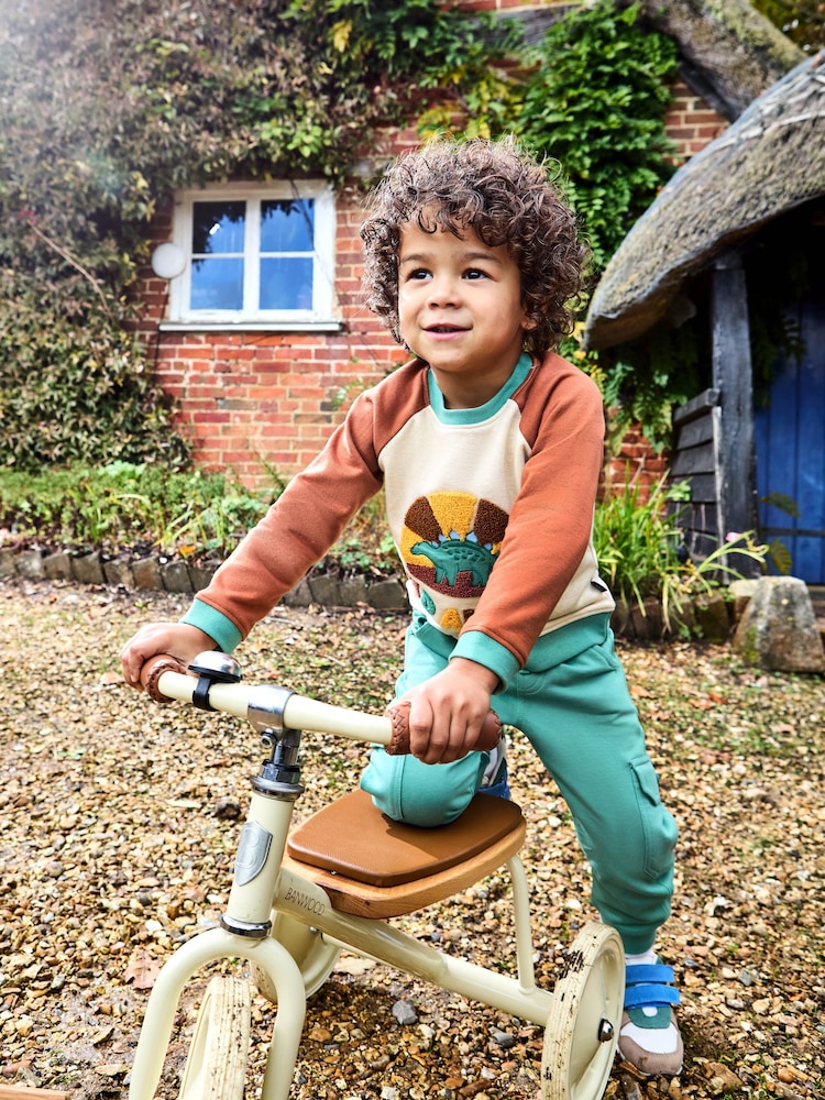 Jojo Maman Bébé Dino Appliqué zgornji del trenirke; majica za treniranje & kargo hlače (z žepi na hlačnicah) lahke hlače za prosti čas Set - Slika 6 iz 6 Jojo Maman Bébé Dino Appliqué zgornji del trenirke; majica za treniranje & kargo hlače (z žepi na hlačnicah) lahke hlače za prosti čas Set - Slika 6 iz 6
