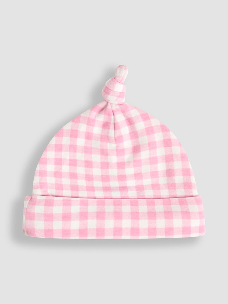 JoJo Maman Bébé Pink Gingham Baby Hat - Image 1 of 3